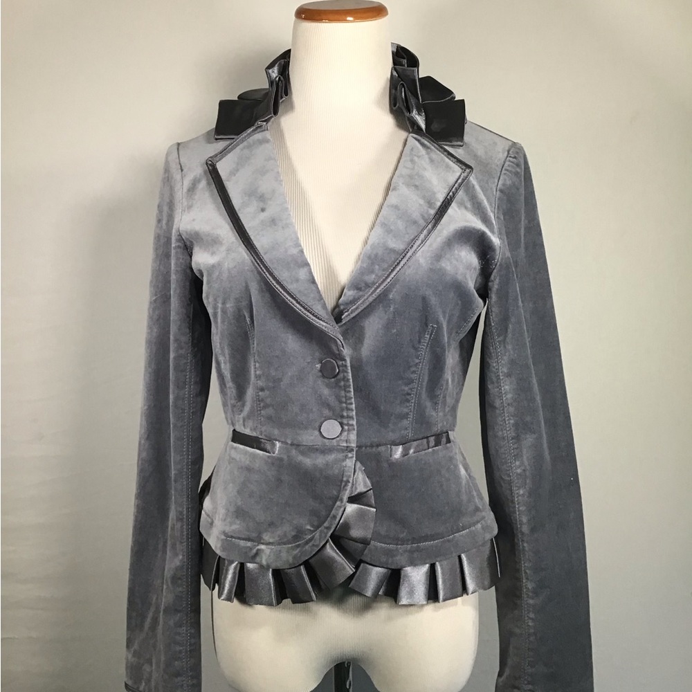 White House Black Market steal gray Velour jacket